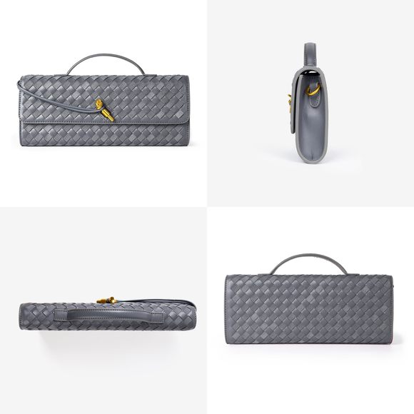 Woven Purse Evening Clutch Woven Leather Handbags Crossbody Bag V >:( - Picture 3 of 7